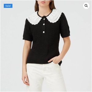 MUNTHE Ned collar  short sleeve top , NWT